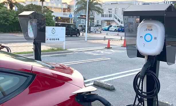 レンタカー拠点のEV充電器設置事例
